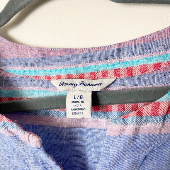 TOMMY BAHAMA • Women’s Linen Striped Lightweight Blouse Size Large - Picture 4 of 5